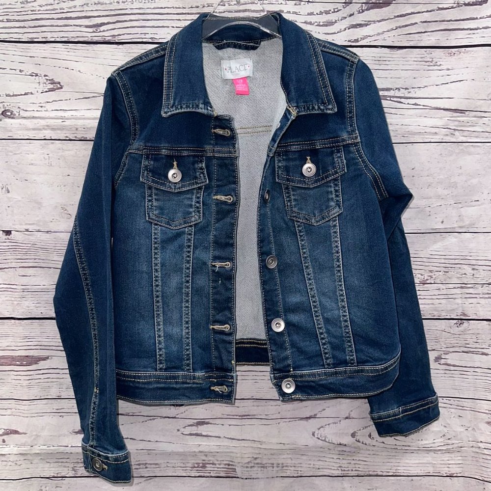 The Children's Place Blue Denim Jacket Size 7/8 Medium